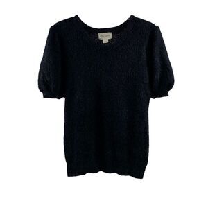 The Reeds Black Fuzzy Knit Top Size L